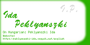 ida peklyanszki business card